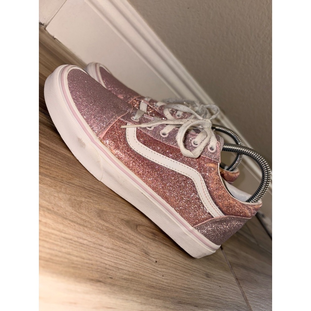 Vans Old Skool Glitter Rose Gold Sneakers Sparkly Shoes Women's Size 7